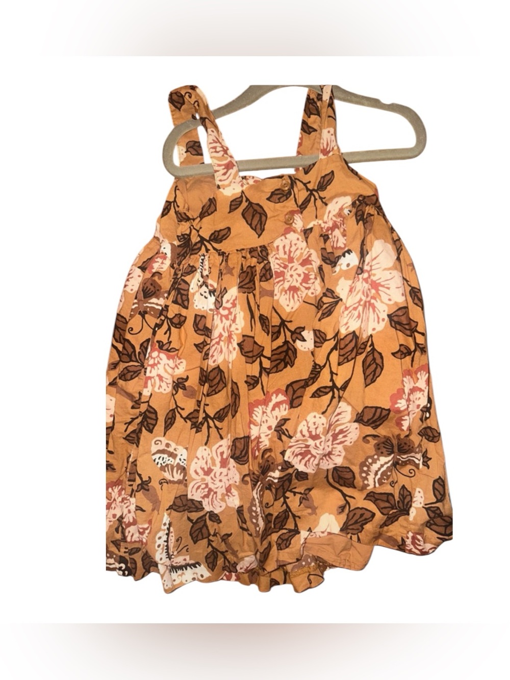 4T Janie and Jack Floral Dress - Tan Pink Brown